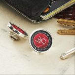 Elegant 15th 26th 36th Rose Wedding Anniversary Lapel Pin<br><div class="desc">Celebrate the 15th, 26th, or 36th rose wedding anniversary with this commemorative lapel pin! Elegant white lettering on a romantic red rose background add a memorable touch for this special occasion and (extraordinary) milestone. Personalise with the couple's initials and dates of marriage. Design © W.H. Sim. See more at zazzle.com/expressionsoccasions...</div>