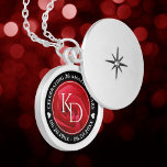 Elegant 15th 26th 36th Rose Wedding Anniversary Locket Necklace<br><div class="desc">Celebrate the 15th, 26th, or 36th wedding anniversary with this commemorative locket! Elegant white lettering on a romantic red rose background add a memorable touch for this special occasion and (extraordinary) milestone. Customise with couple's initials, a special message, and dates for their rose anniversary. Design © W.H. Sim. See more...</div>