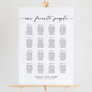 Elegant 16 Tables Favourite People Seating Chart