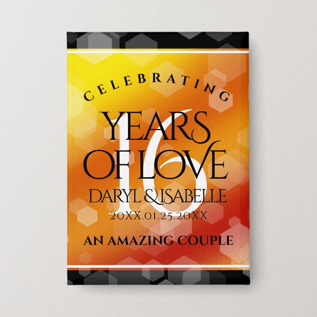 Elegant 16th Golden Topaz Wedding Anniversary (Front)