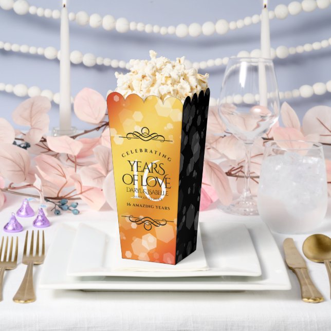 Elegant 16th Golden Topaz Wedding Anniversary Favour Box (Wedding)