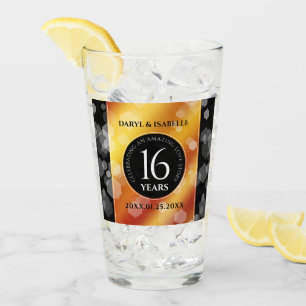Elegant 16th Golden Topaz Wedding Anniversary Glass