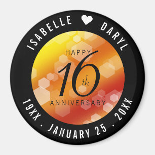 Elegant 16th Golden Topaz Wedding Anniversary Magn Magnet