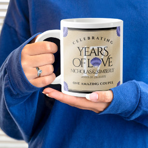 Elegant 17th Shells Wedding Anniversary Large Coffee Mug