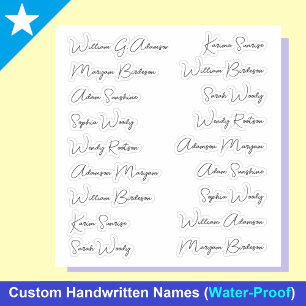 Elegant 18 Full Names, Calligraphy Script Stickers