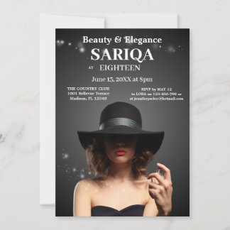 "Elegant 18th Birthday - Beauty and Grace Invitation