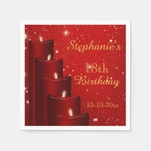 Elegant 18th Birthday Candles With Sparkle Napkin
