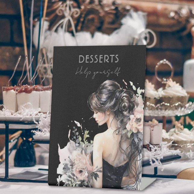 Elegant 18th Birthday Dessert Table Pedestal Sign (Creator Uploaded)