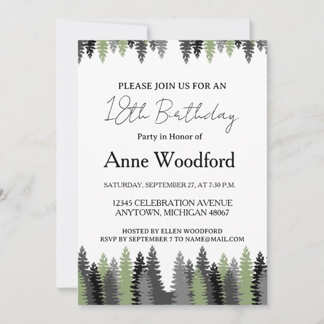 Elegant 18th Birthday Invitation (Front)