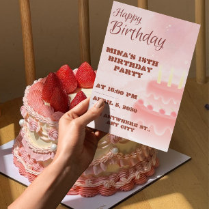 elegant 18th birthday invitation girls