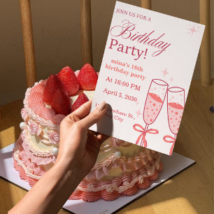 elegant 18th birthday invitation girls