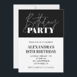 Elegant 18th birthday invitations Birthday Party<br><div class="desc">Elegant 18th birthday invitations Birthday party black and white modern</div>