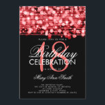 Elegant 18th Birthday Party Sparkles Red Invitation<br><div class="desc">Elegant 18th Birthday Party Sparkles Red invitation template. Featuring lights,  string and sparkles. Great for birthdays of all ages!</div>