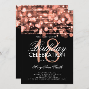 Elegant 18th Birthday Party Sparkles Rose Gold Invitation