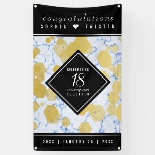 Elegant 18th Porcelain Wedding Anniversary Banner