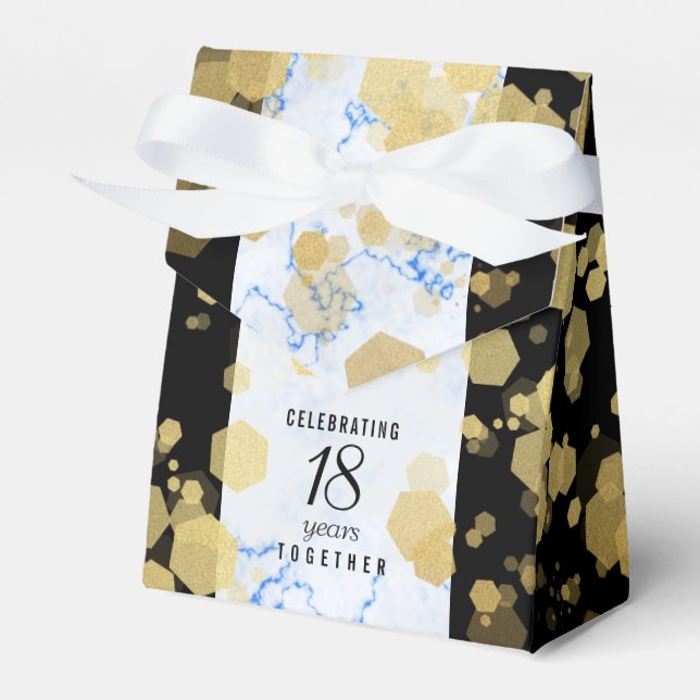 Elegant 18th Porcelain Wedding Anniversary Favour Box (Front Side)