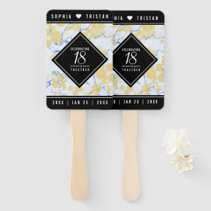 Elegant 18th Porcelain Wedding Anniversary Hand Fan