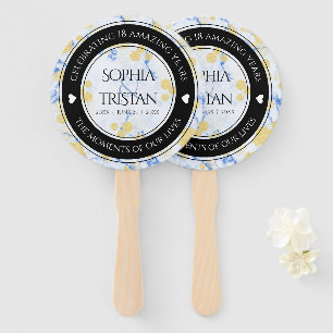 Elegant 18th Porcelain Wedding Anniversary Hand Fan