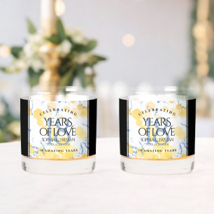 Elegant 18th Porcelain Wedding Anniversary Whiskey Glass