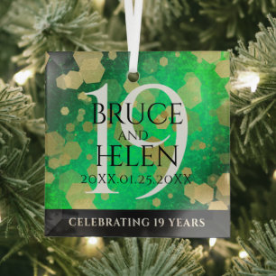 Elegant 19th Jade Wedding Anniversary Celebration Glass Tree Decoration