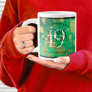 Elegant 19th Jade Wedding Anniversary Celebration Large Coffee Mug