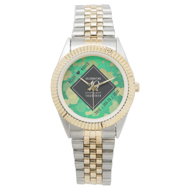 Elegant 19th Jade Wedding Anniversary Celebration Watch (Front)