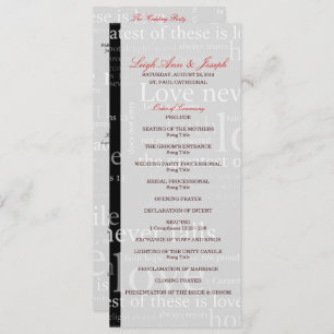 Elegant 1 Corinthians 13 Wedding Program
