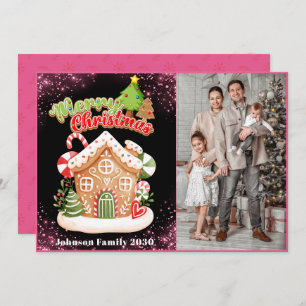 Elegant 1 Photo Modern Merry Christmas Dear Santa Holiday Card