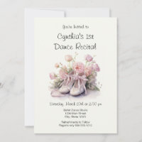 Elegant 1st Ballet Dance Recital Invitation