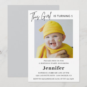 Elegant 1st birthday invitations Photo Modern