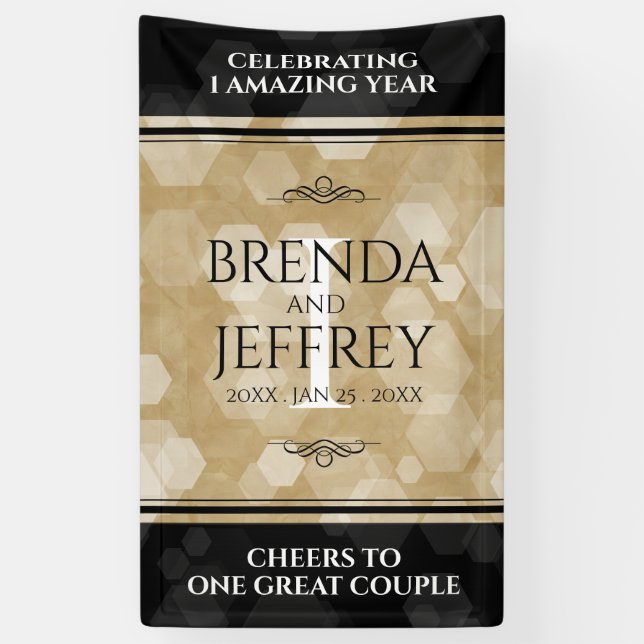 Elegant 1st Paper Wedding Anniversary Celebration Banner (Vertical)