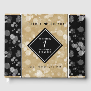 Elegant 1st Paper Wedding Anniversary Celebration Guest Book