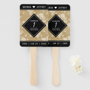 Elegant 1st Paper Wedding Anniversary Celebration Hand Fan