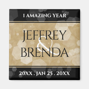 Elegant 1st Paper Wedding Anniversary Celebration Magnet