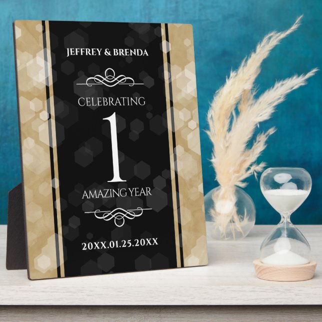Elegant 1st Paper Wedding Anniversary Celebration Plaque (Side)
