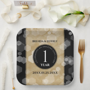 Elegant 1st Paper Wedding Anniversary Celebration Plate