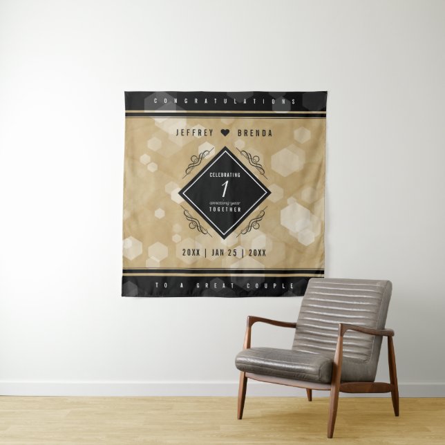 Elegant 1st Paper Wedding Anniversary Celebration Tapestry (In Situ)