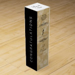 Elegant 1st Paper Wedding Anniversary Celebration Wine Box<br><div class="desc">Add an extra special touch to 1st wedding anniversary celebrations with this commemorative wine gift box! Elegant black serif and sans serif lettering with hexagonal confetti on an aged paper background add a memorable touch for this special occasion and milestone. Customise with the happy couple's names and the years of...</div>
