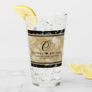 Elegant 1st Paper Wedding Anniversary Glass