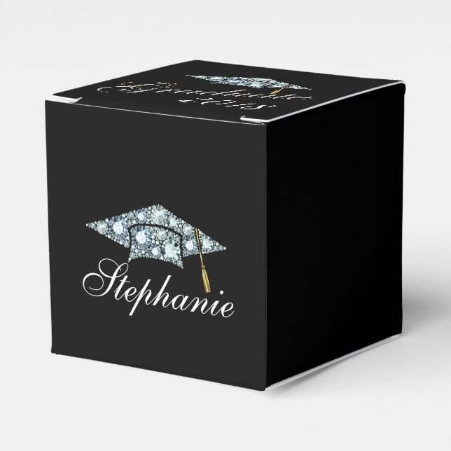 Elegant 2018 Diamond Graduation Cap Favour Box (Front Side)