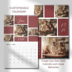 Elegant 2026 Family Photo Calendar