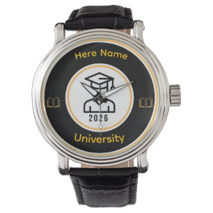 Elegant 2026 Graduate Personalised Gold Seal Watch