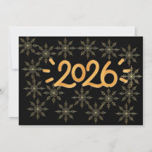 Elegant 2026  with gold snow/inivtation