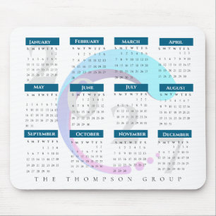 Elegant 2027 Corporate Calendar Company Logo Mouse Pad