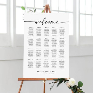 Elegant 20 Tables Welcome Seating Chart
