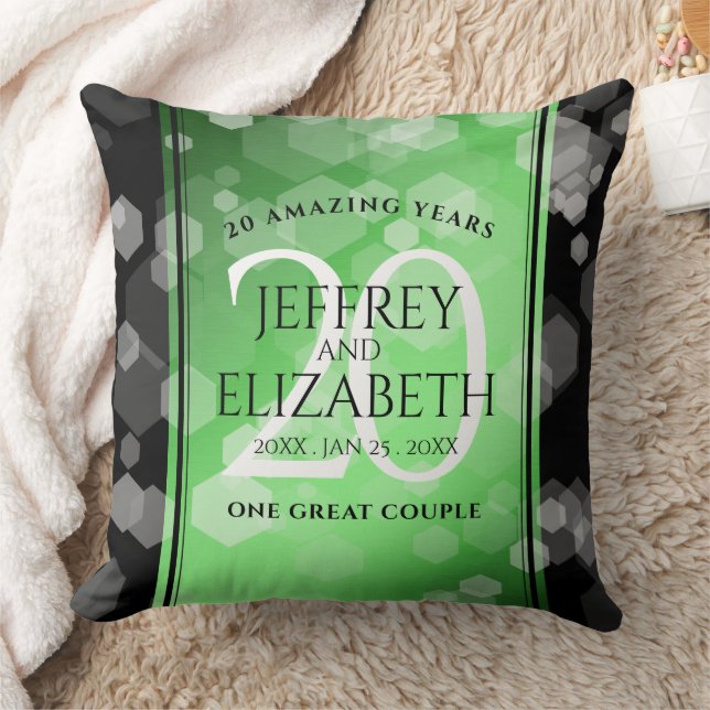 Elegant 20th Emerald Wedding Anniversary Cushion (Blanket)