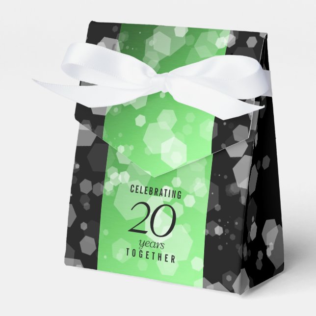Elegant 20th Emerald Wedding Anniversary Favour Box (Front Side)