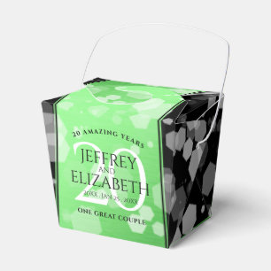 Elegant 20th Emerald Wedding Anniversary Favour Box