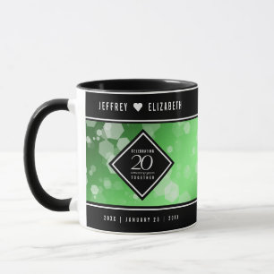 Elegant 20th Emerald Wedding Anniversary Mug
