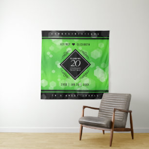 Elegant 20th Emerald Wedding Anniversary Tapestry